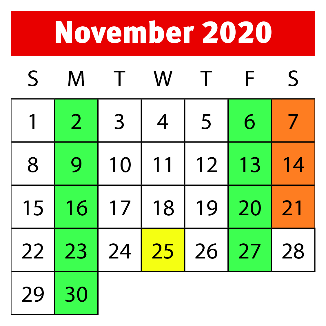 November 2020 Calendar